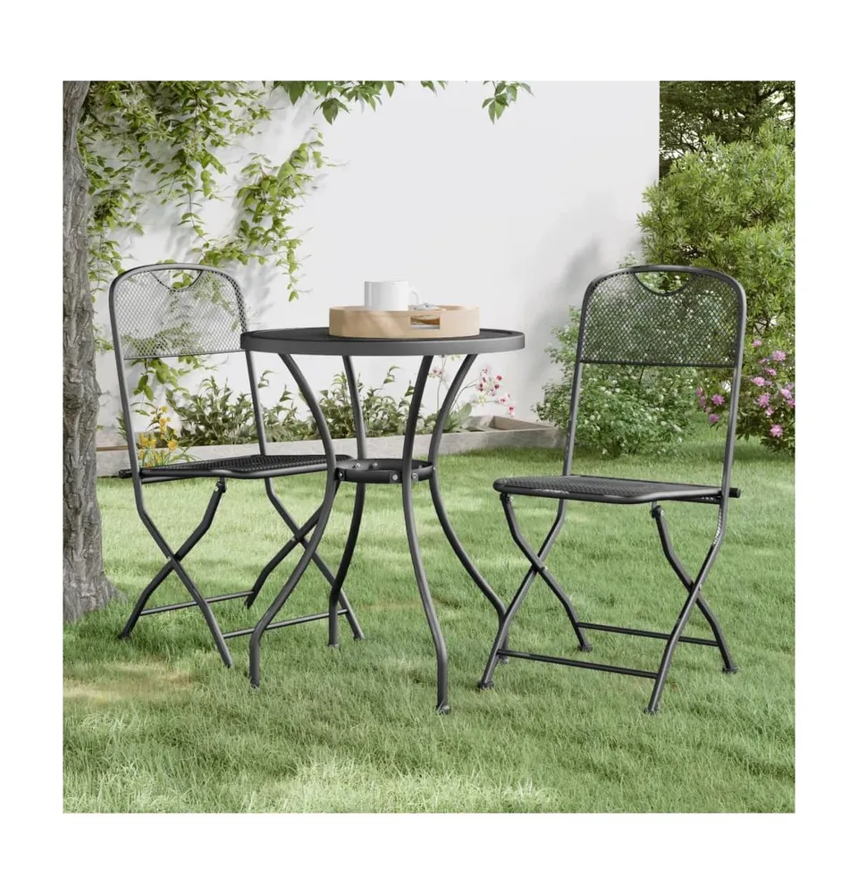 Folding Patio Chairs pcs Expanded Metal Mesh Anthracite