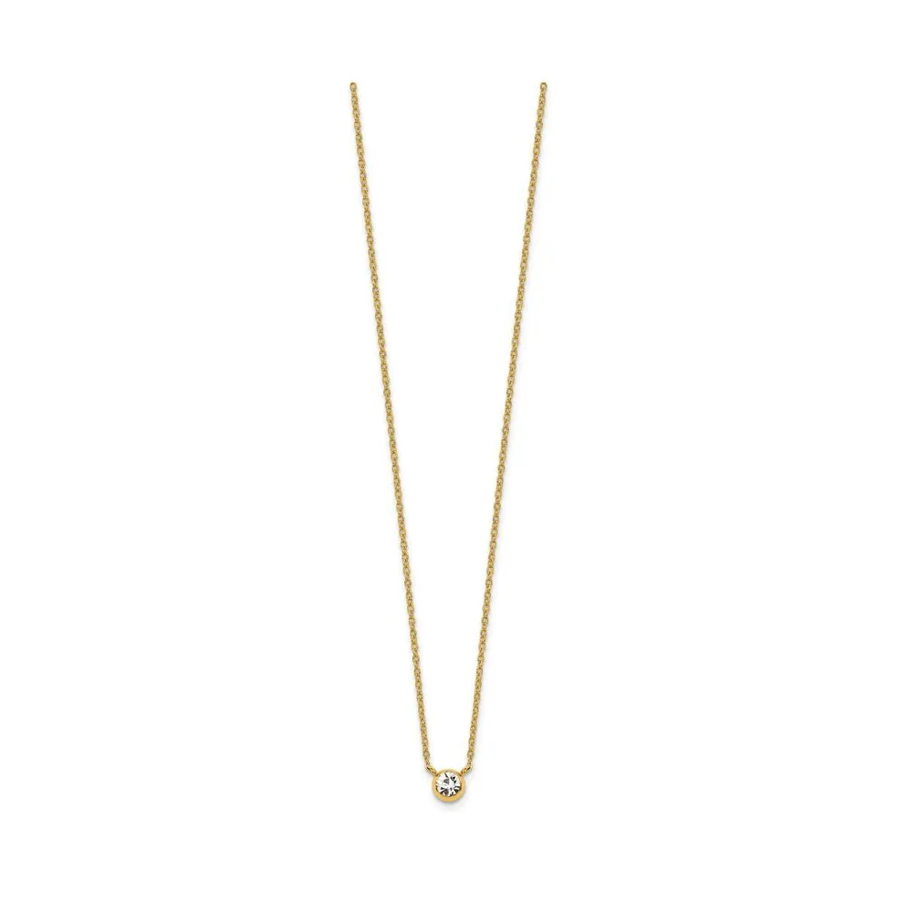 Chisel Yellow Ip-plated Glass Pendant Cable Chain Necklace