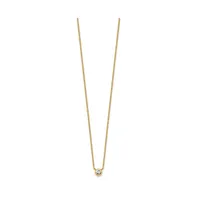 Chisel Yellow Ip-plated Glass Pendant Cable Chain Necklace