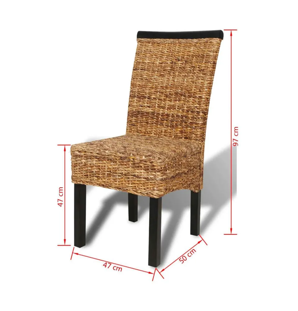 Dining Chairs 2 pcs Abaca and Solid Mango Wood