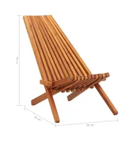 Folding Patio Lounge Chairs 2 pcs Solid Acacia Wood