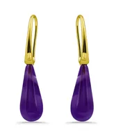 Macy's 14K Gold Plated Multi Genuine Stone Teardrop Earrings