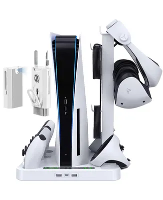 Bolt Axtion 5in1 Stand with Cooling Fan, Dual Controller Magnetic Charging Port for Psvr 2 & PS5 with Bundle