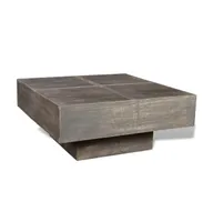 Coffee Table Dark Brown Square Solid Mango Wood