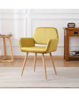 Simplie Fun Velvet Upholstered Side Dining Chair With Metal Leg, Velvet Upholstery