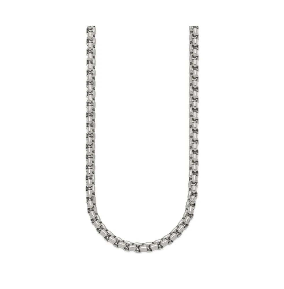Chisel Stainless Steel Polished 24 inch Fancy Box Chain Necklace