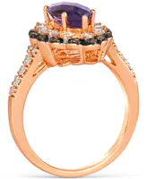 Le Vian Grape Amethyst (1-3/8 ct. t.w.) & Diamond (3/8 ct. t.w.) Marquise Halo Ring in 14k Rose Gold