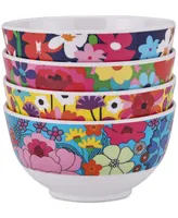 French Bull Garden Floral Melamine Mini Bowls, Set of 4