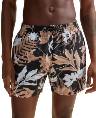 Boss by Hugo Men's Tropical-Print Quick-Drying Swim Shorts