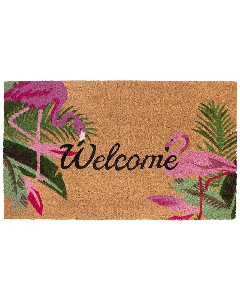 Storm Stopper Flamingo All Weather Natural Coir 18" x 28" Doormat