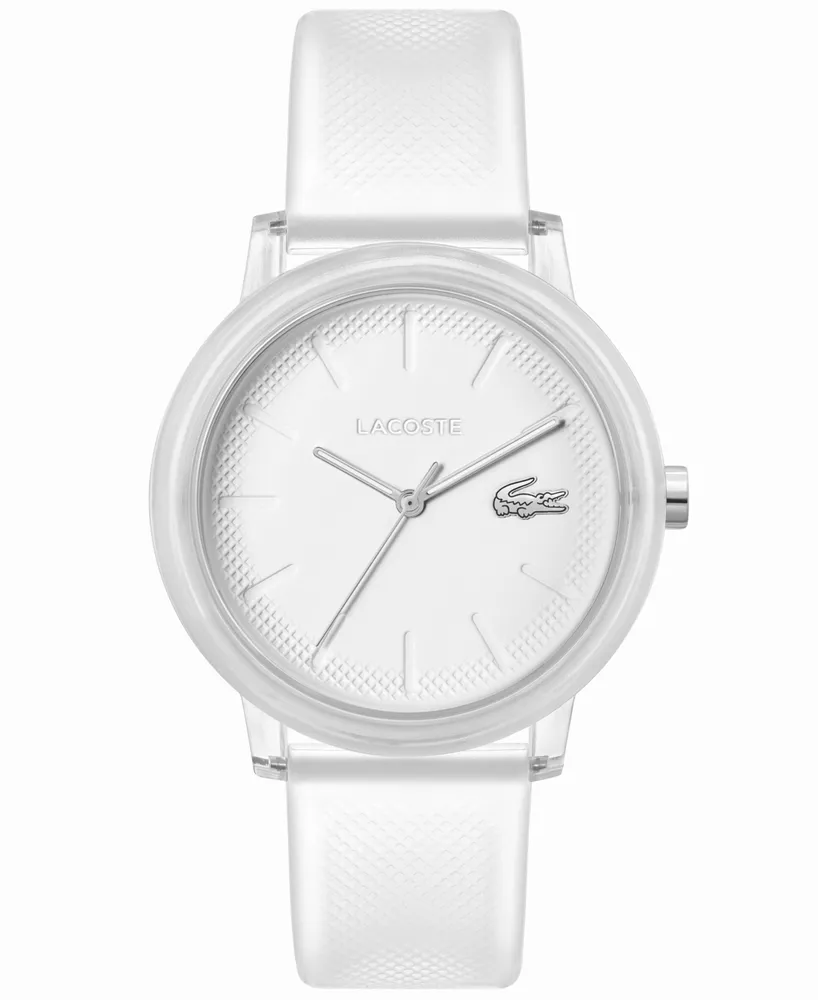 Lacoste Unisex L.12.12 Quartz Semi-Transparent Silicone Strap Watch 42mm