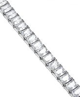 Blackjack Men's Cubic Zirconia Baguette Tennis Bracelet in Stainless Steel