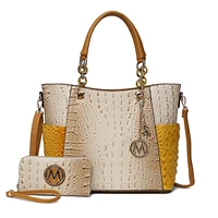 Mkf Collection Merlina Crocodile-Embossed Tote Bag with Wallet by Mia K