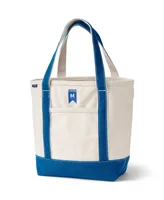 Lands' End Natural 5 Pocket Open Top Canvas Tote Bag