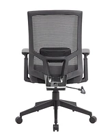 Boss Office Products 40.5-43.5" Vinyl Mesh Back Executive Chair