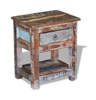 Side Table with 1 Drawer Solid Reclaimed Wood 17"x13"x20"