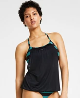 Nike Women's Statement Stripe Layered Tankini Top