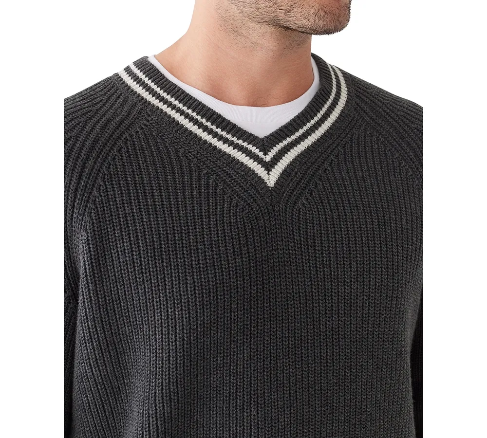 Frank And Oak Men's Relaxed Fit V-Neck Long Sleeve Sweater