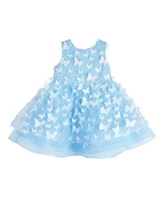 Rare Editions Baby Girls Sleeveless 3D Butterfly Social Dress