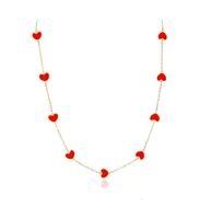 The Lovery Coral Heart Station Necklace