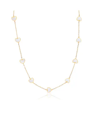 The Lovery Mother of Pearl Heart Station Necklace