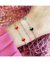 The Lovery Coral Heart Station Bracelet