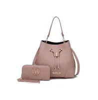 Mkf Collection Callie Solid Bucket Bag with matching Wallet by Mia K