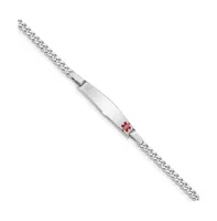 Sterling Silver Rhodium-plated Medical Id Curb Link Bracelet