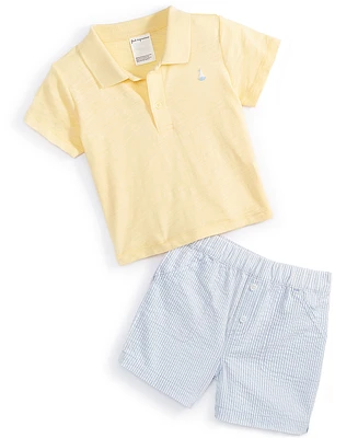 First Impressions Baby Boys Collared Shirt and Seersucker Shorts, 2 Piece Set, Created for Macy's