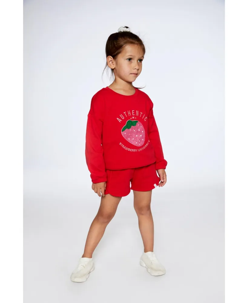 Girl French Terry Short True Red - Child