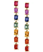 Effy Multi-Sapphire Linear Drop Earrings (3-3/4 ct. t.w.) in 14k Gold