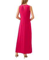 Msk Women's Round-Neck Sleeveless Side-Slit Maxi Dress