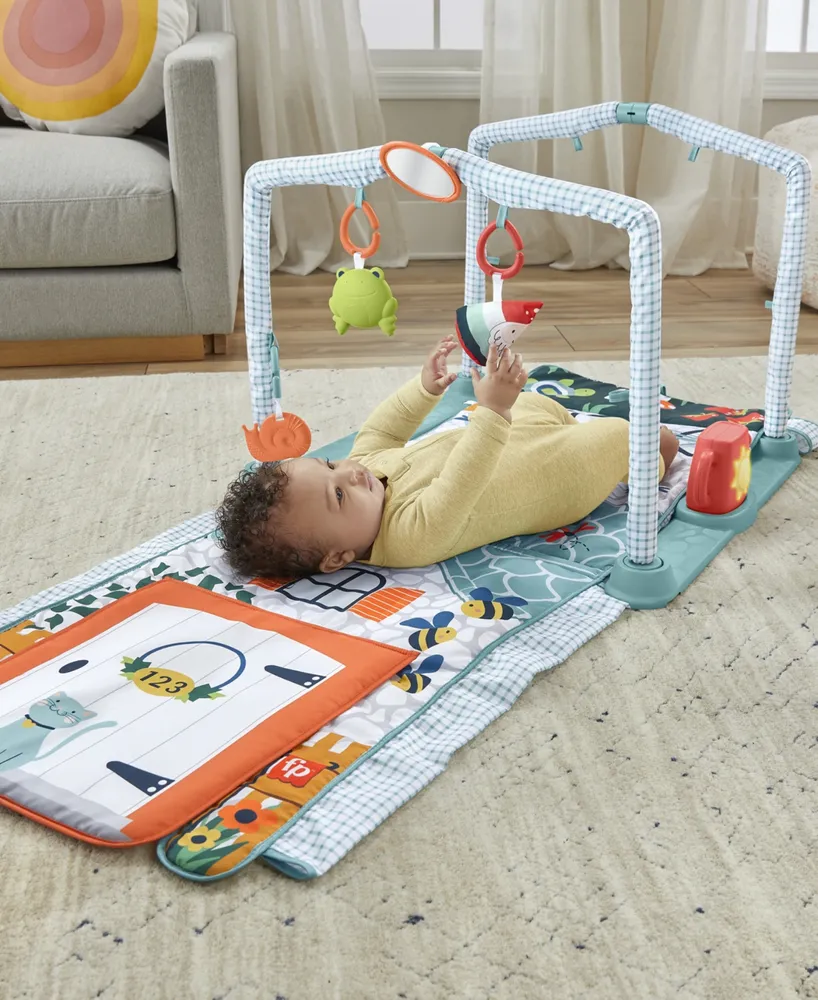 Fisher Price 3-in-1 Baby Gym with Tummy Time Playmat, Tunnel and Toys, Crawl Play Activity Gym - Multi