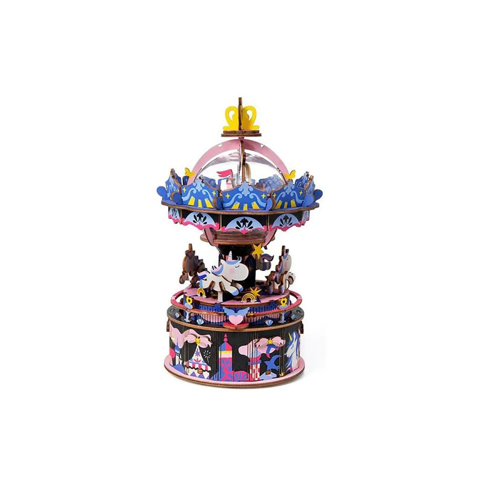 Diy 3D Music Box Puzzle - Merry-Go-Round - 174 pcs