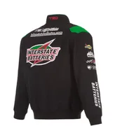 Men's Jh Design Black Ty Gibbs Interstate Batteries Twill Uniform Full-Snap Jacket