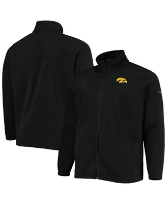 Men's Columbia Black Iowa Hawkeyes Big and Tall Flanker Iii Fleece Full-Zip Jacket