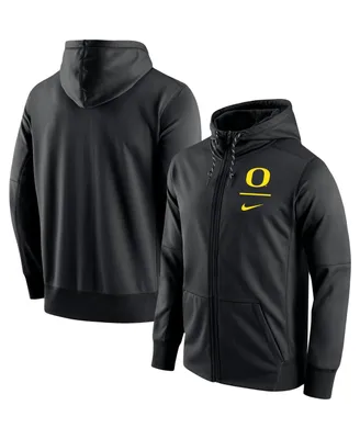 Men's Nike Black Oregon Ducks Logo Stack Performance Full-Zip Hoodie