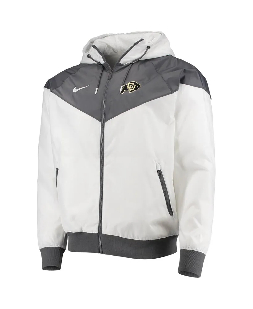 Men's Nike White Colorado Buffaloes Windrunner Raglan Full-Zip Hoodie Jacket