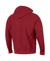 Men's Champion Crimson Harvard Team Arch Reverse Weave Pullover Hoodie