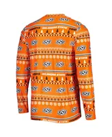 Men's Concepts Sport Orange Oklahoma State Cowboys Swivel Long Sleeve T-shirt and Pants Sleep Set