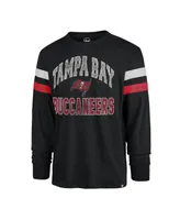 Men's '47 Brand Black Distressed Tampa Bay Buccaneers Irving Long Sleeve T-shirt