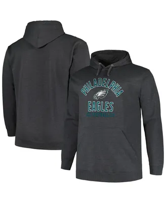 Men's Fanatics Heather Charcoal Philadelphia Eagles Big and Tall Pullover Hoodie