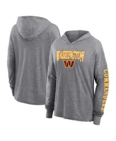 Women's Fanatics Heather Gray Washington Commanders Classic Outline Pullover Hoodie