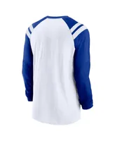 Men's Nike White, Royal Seattle Seahawks Classic Arc Raglan Tri-Blend Long Sleeve T-shirt