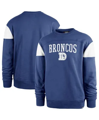 Men's '47 Brand Blue Distressed Denver Broncos Groundbreaker Onset Pullover Sweatshirt