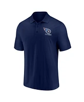 Men's Fanatics White, Navy Tennessee Titans Lockup Two-Pack Polo Shirt Set