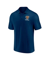 Men's Fanatics White, Navy Distressed Chicago Bears Throwback Two-Pack Polo Shirt Set