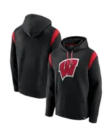 Men's Fanatics Black Wisconsin Badgers Gym Rat Pullover Hoodie