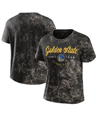 Women's Fanatics Black Distressed Golden State Warriors Breakaway T-shirt