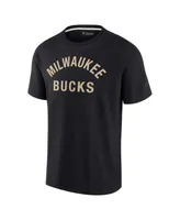 Men's and Women's Fanatics Signature Black Milwaukee Bucks Super Soft T-shirt